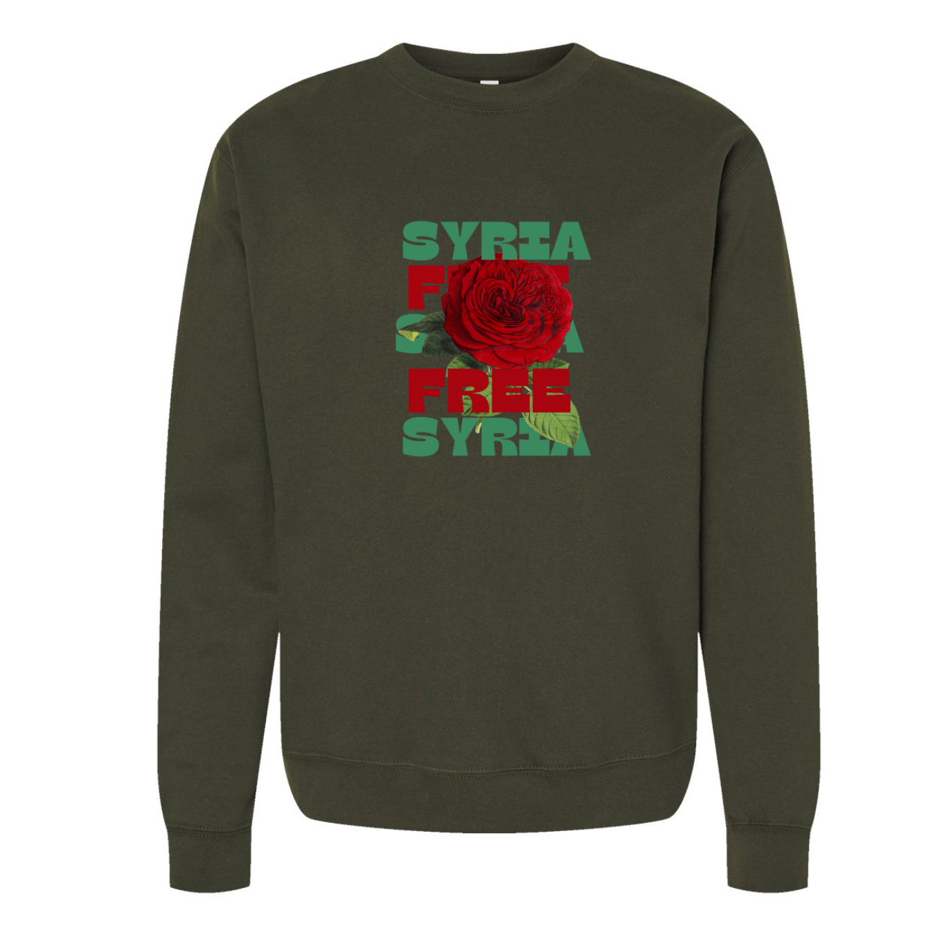 Free Syria Sweatshirt with Floral Design – Symbol of Hope & Freedom