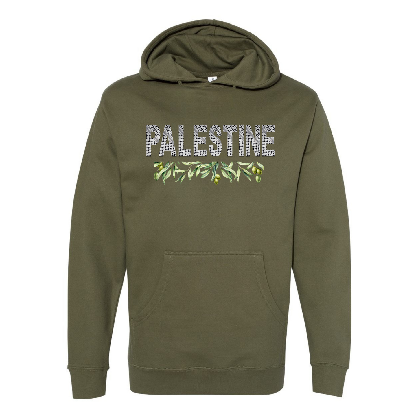 Palestine Keffiyeh Hoodie – Olive Branches & Cultural Heritage Design