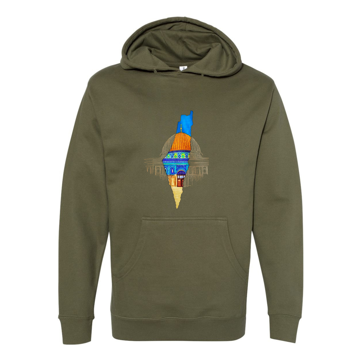 Palestine Map Hoodie with Dome of the Rock – Bold & Meaningful Design