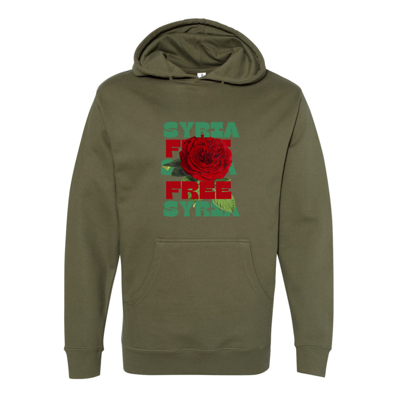 Free Syria Hoodie with Floral Design – Symbol of Hope & Freedom