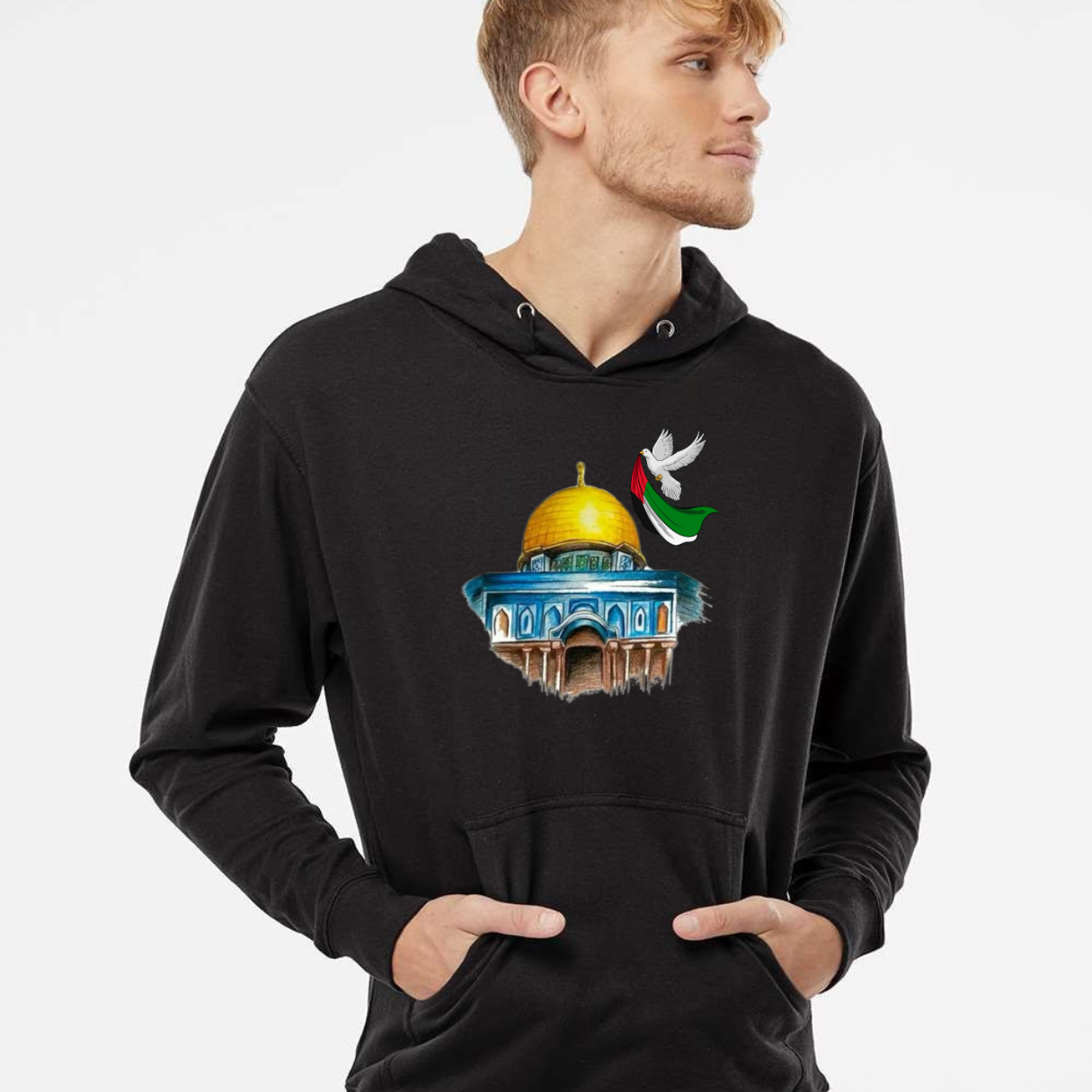 Dome of the Rock Hoodie – Pigeon of Peace & Palestine Symbol