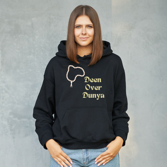 Deen Over Dunya Hoodie – Faith-Inspired & Stylish Comfort- Ramadan