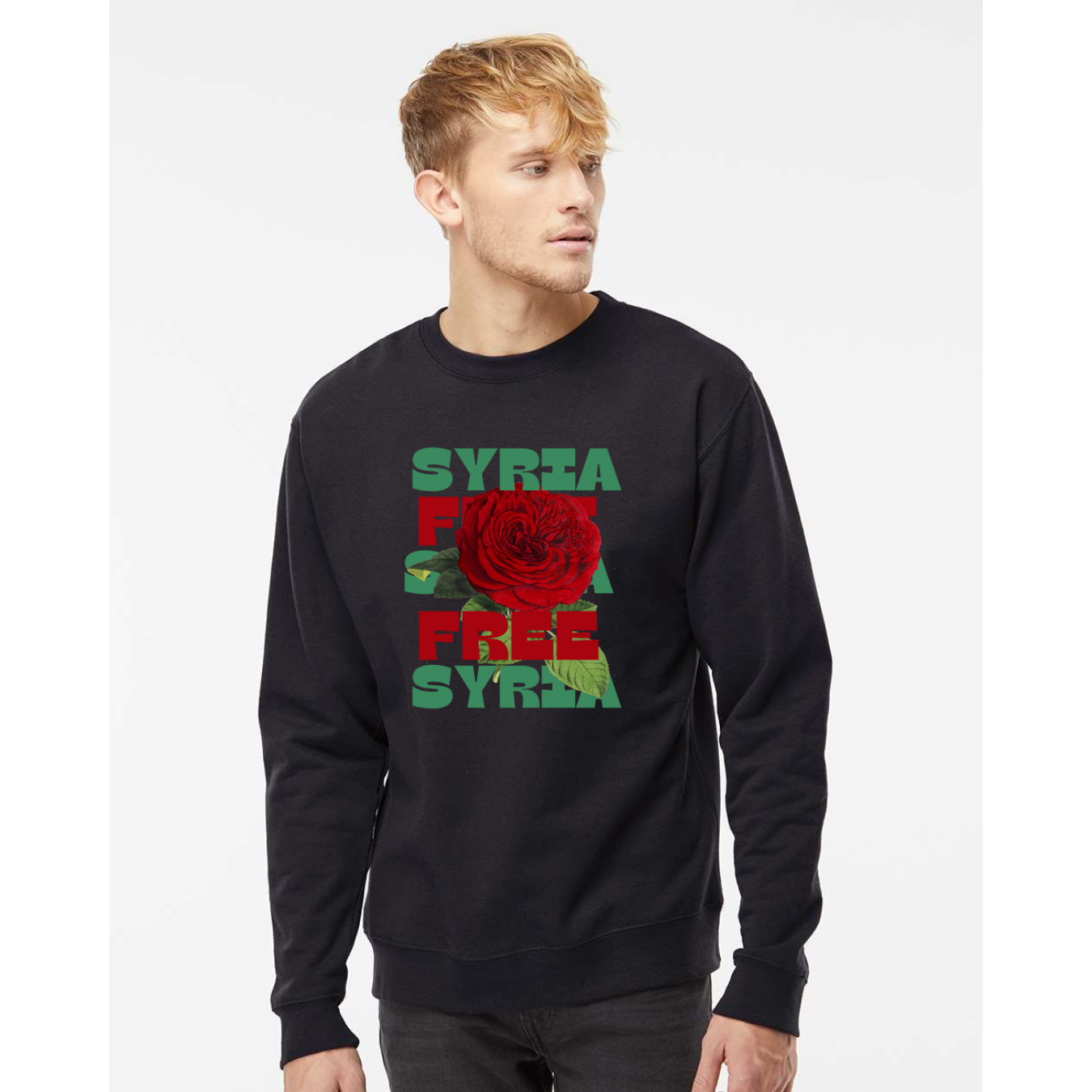 Free Syria Sweatshirt with Floral Design – Symbol of Hope & Freedom