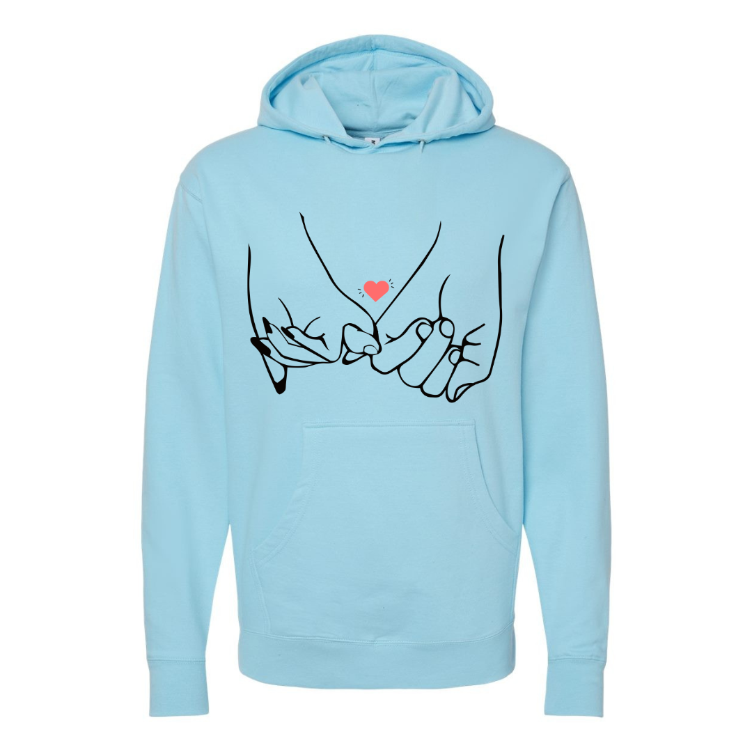 Two Hands Holding with Heart Hoodie – Perfect Valentine's Gift