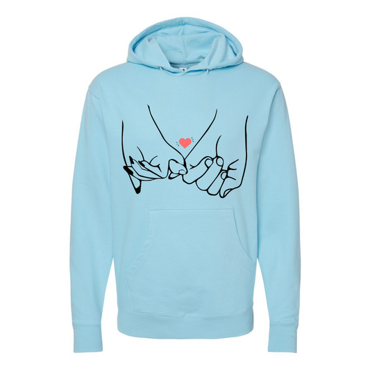 Two Hands Holding with Heart Hoodie – Perfect Valentine's Gift