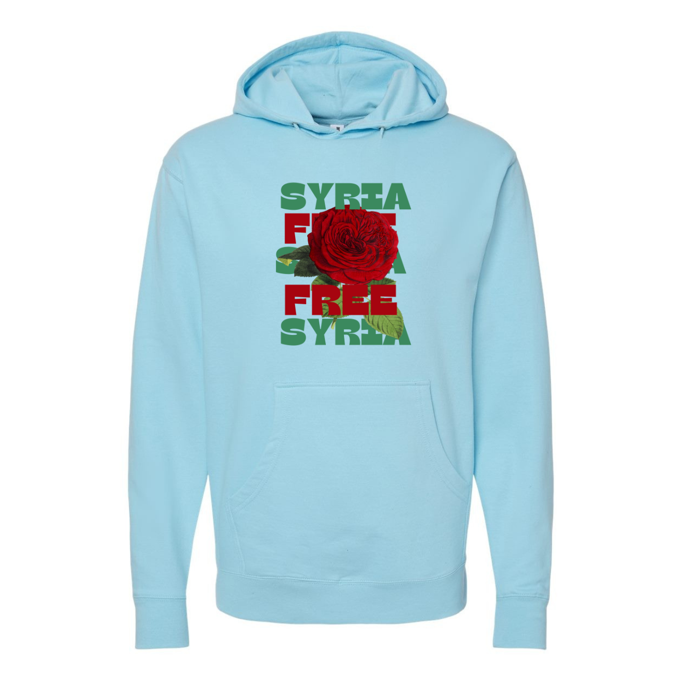 Free Syria Hoodie with Floral Design – Symbol of Hope & Freedom