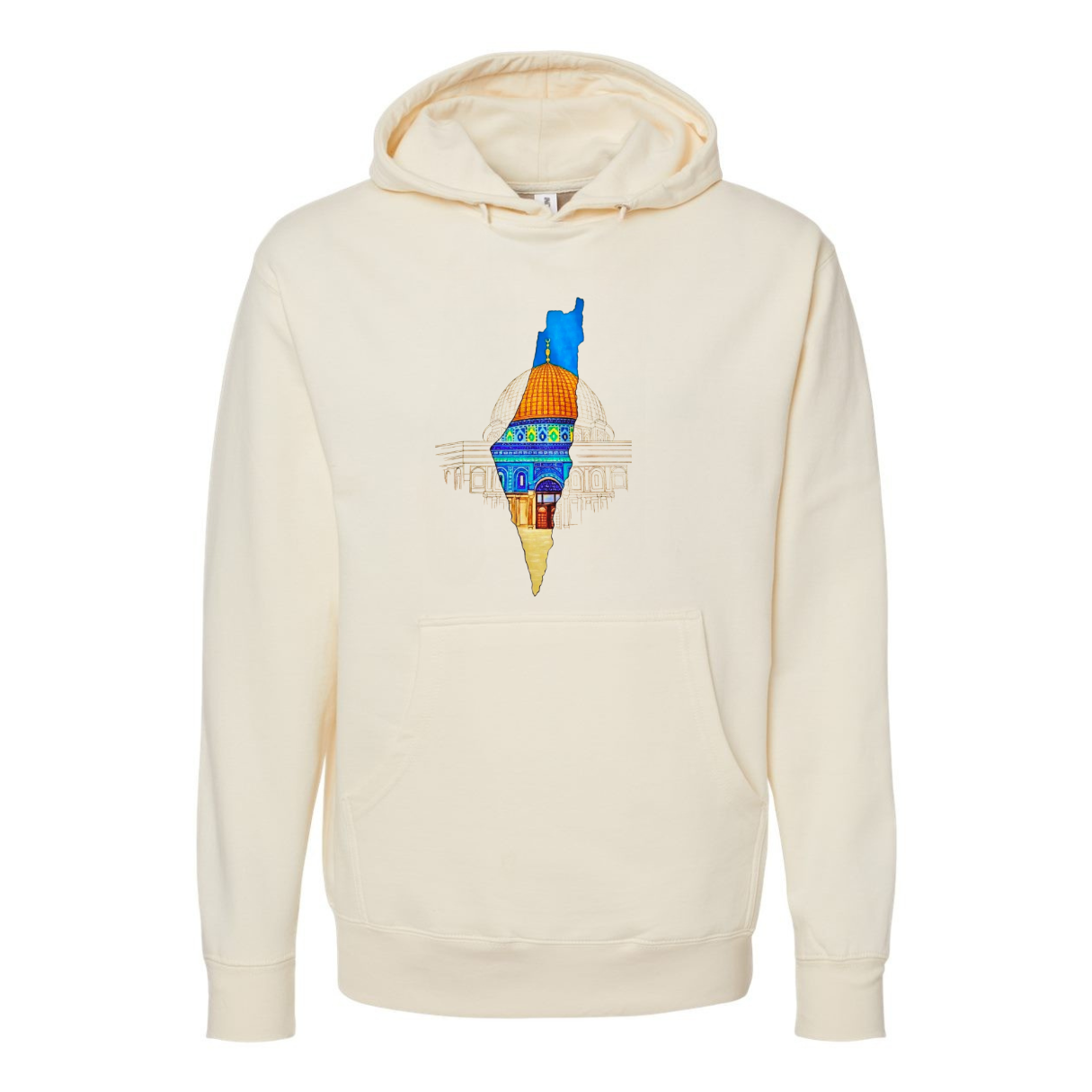 Palestine Map Hoodie with Dome of the Rock – Bold & Meaningful Design