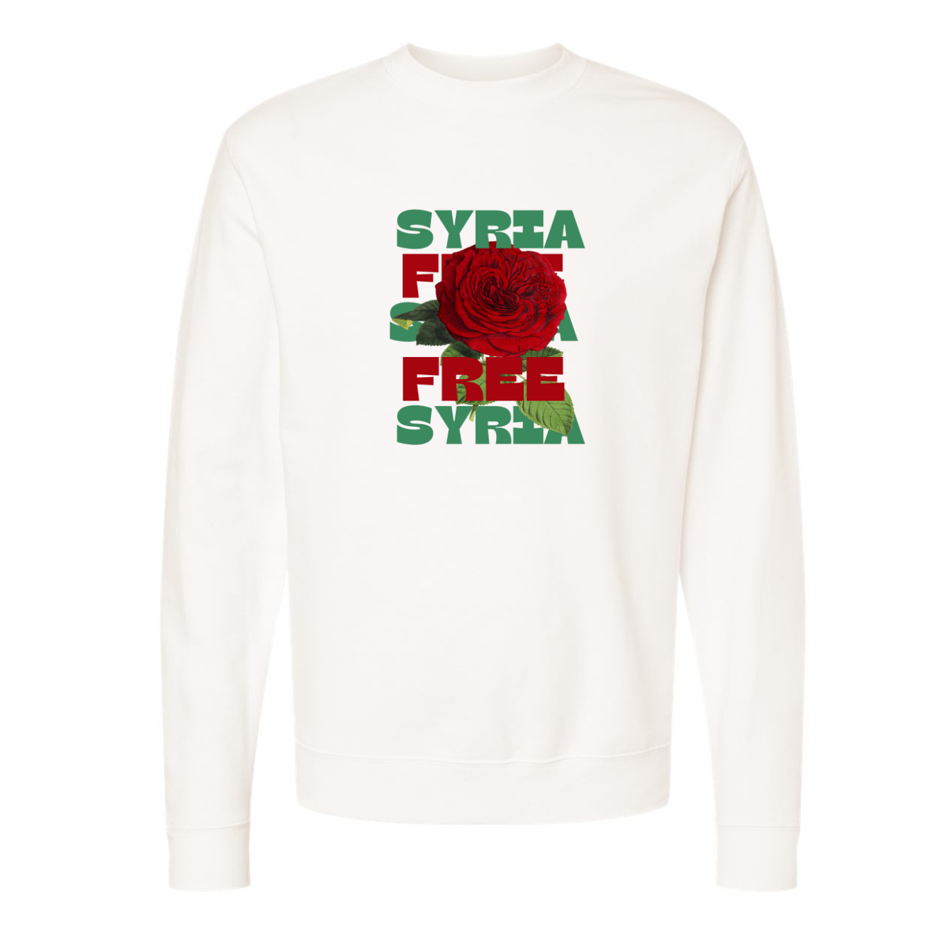 Free Syria Sweatshirt with Floral Design – Symbol of Hope & Freedom