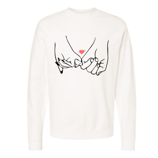 Two Hands Holding with Heart Sweatshirt – Perfect Valentine's Gift