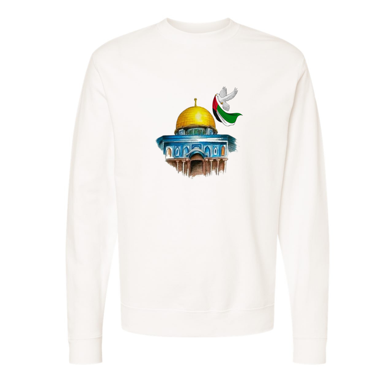 Dome of the Rock Sweatshirt – Pigeon of Peace & Palestine Symbol