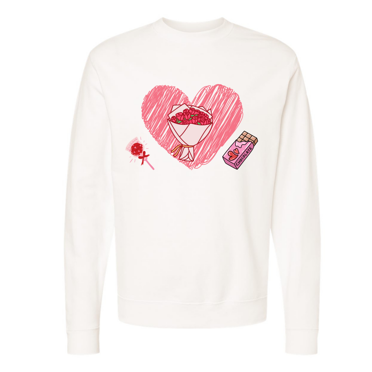 Flower Bouquet in a Heart Sweatshirt – Ideal Valentine's Day Gift