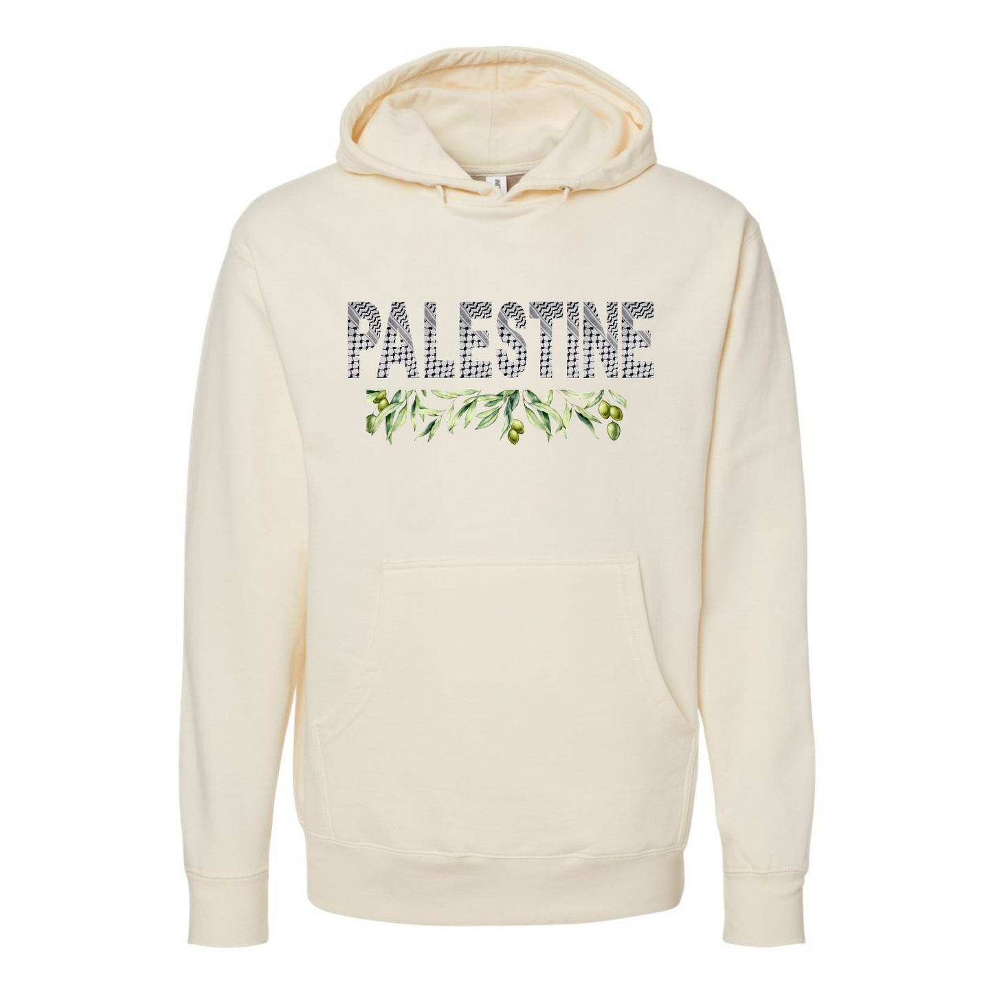 Palestine Keffiyeh Hoodie – Olive Branches & Cultural Heritage Design