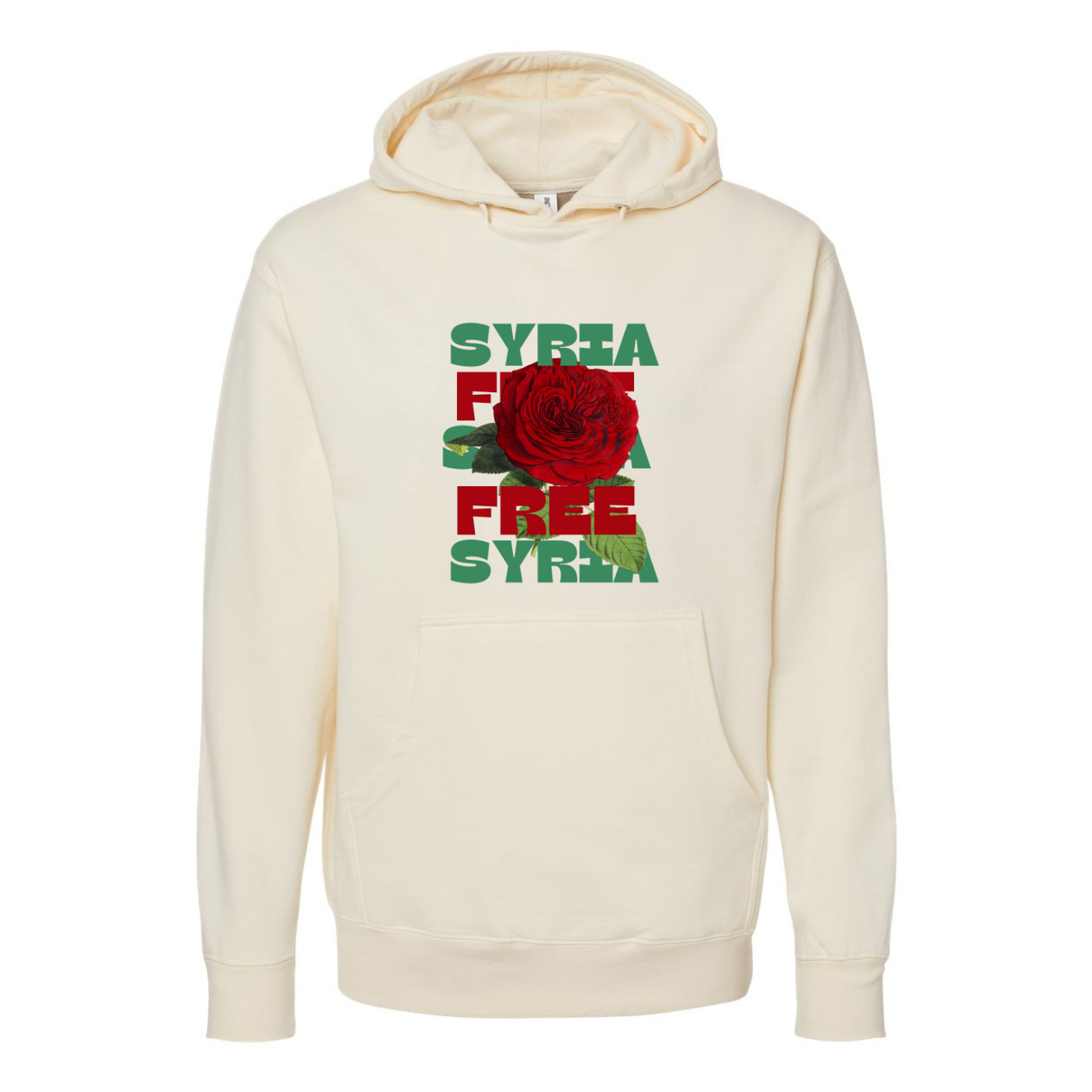 Free Syria Hoodie with Floral Design – Symbol of Hope & Freedom