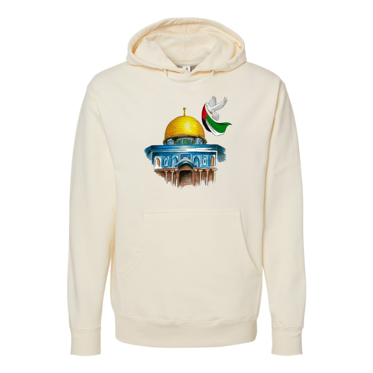 Dome of the Rock Hoodie – Pigeon of Peace & Palestine Symbol