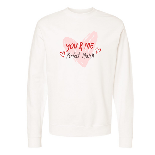 You & Me Perfect Match Sweatshirt – Romantic Valentine's Day Gift