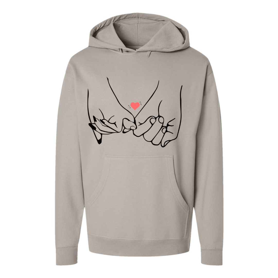 Two Hands Holding with Heart Hoodie – Perfect Valentine's Gift