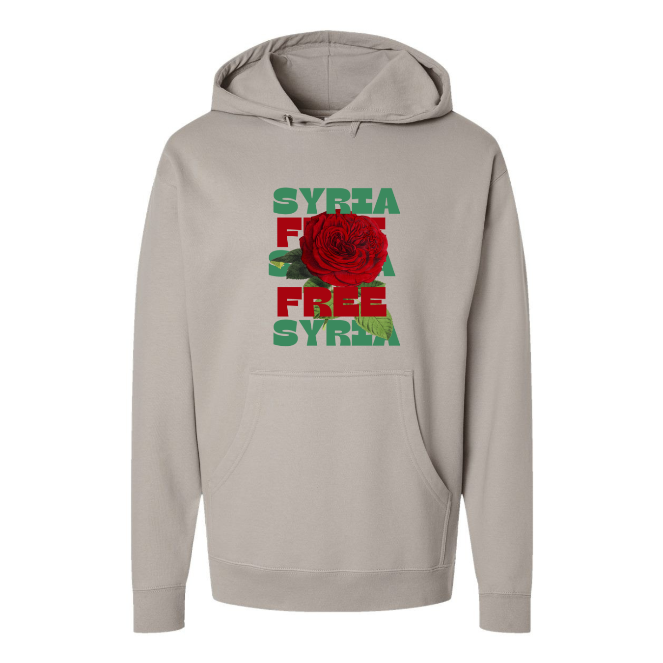 Free Syria Hoodie with Floral Design – Symbol of Hope & Freedom