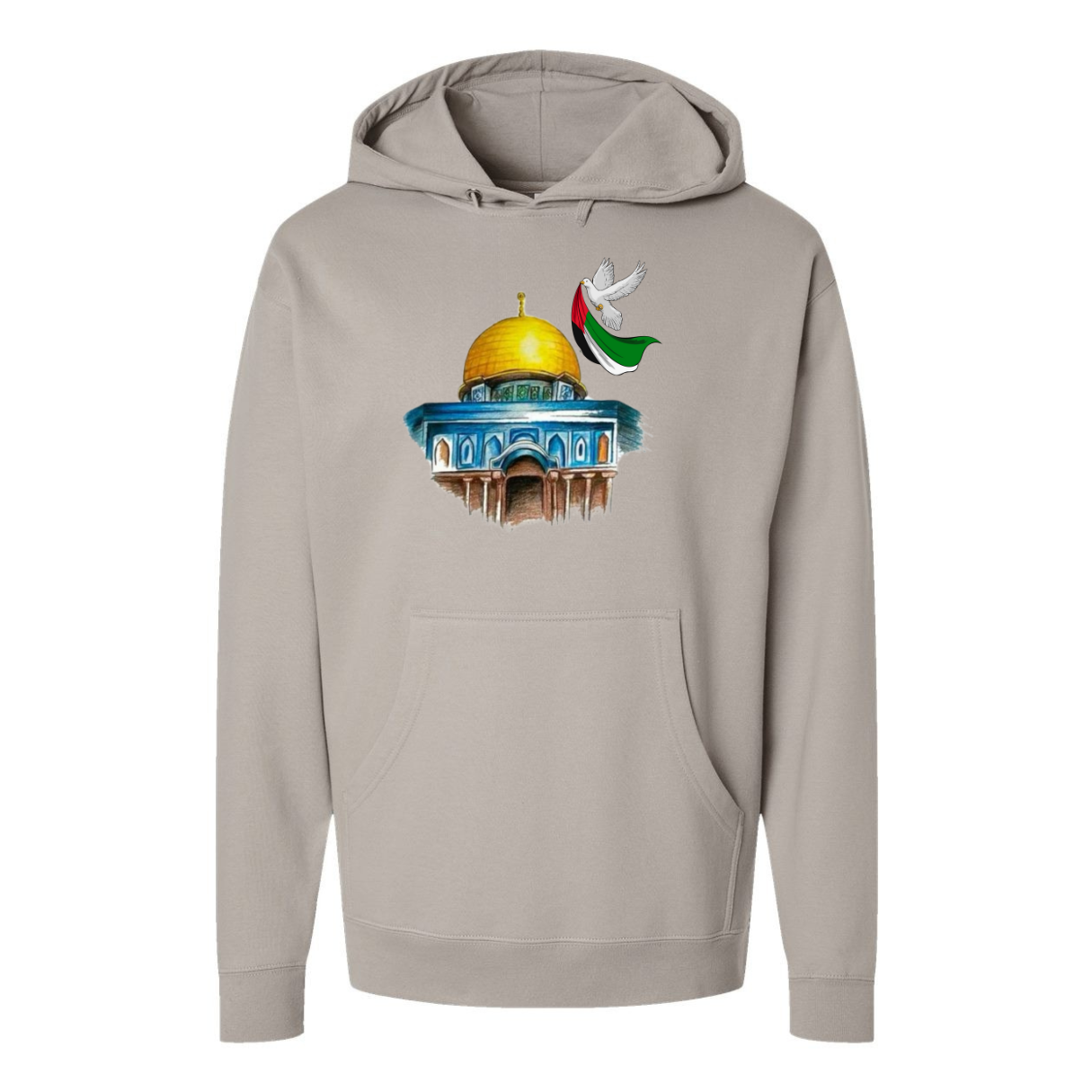 Dome of the Rock Hoodie – Pigeon of Peace & Palestine Symbol