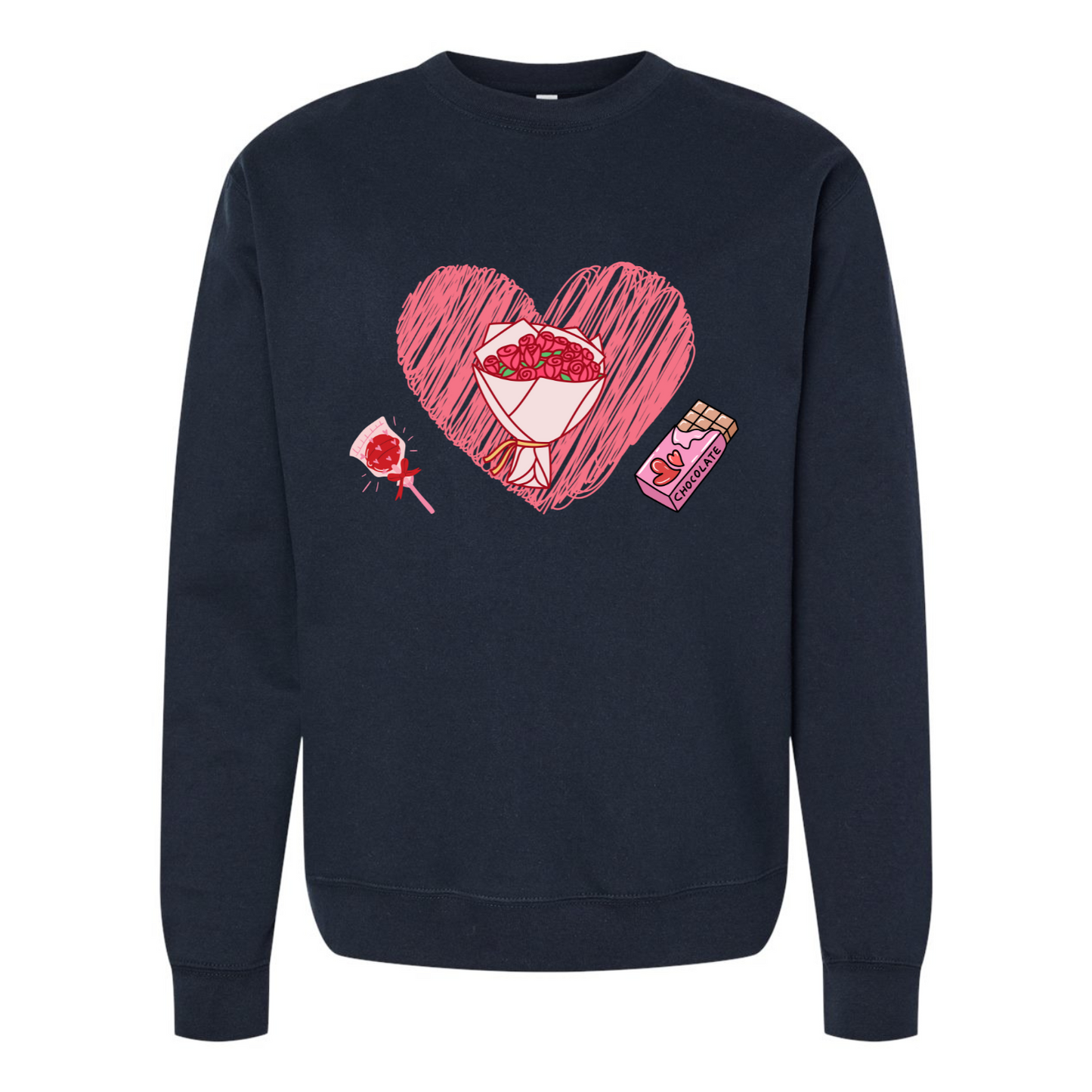 Flower Bouquet in a Heart Sweatshirt – Ideal Valentine's Day Gift