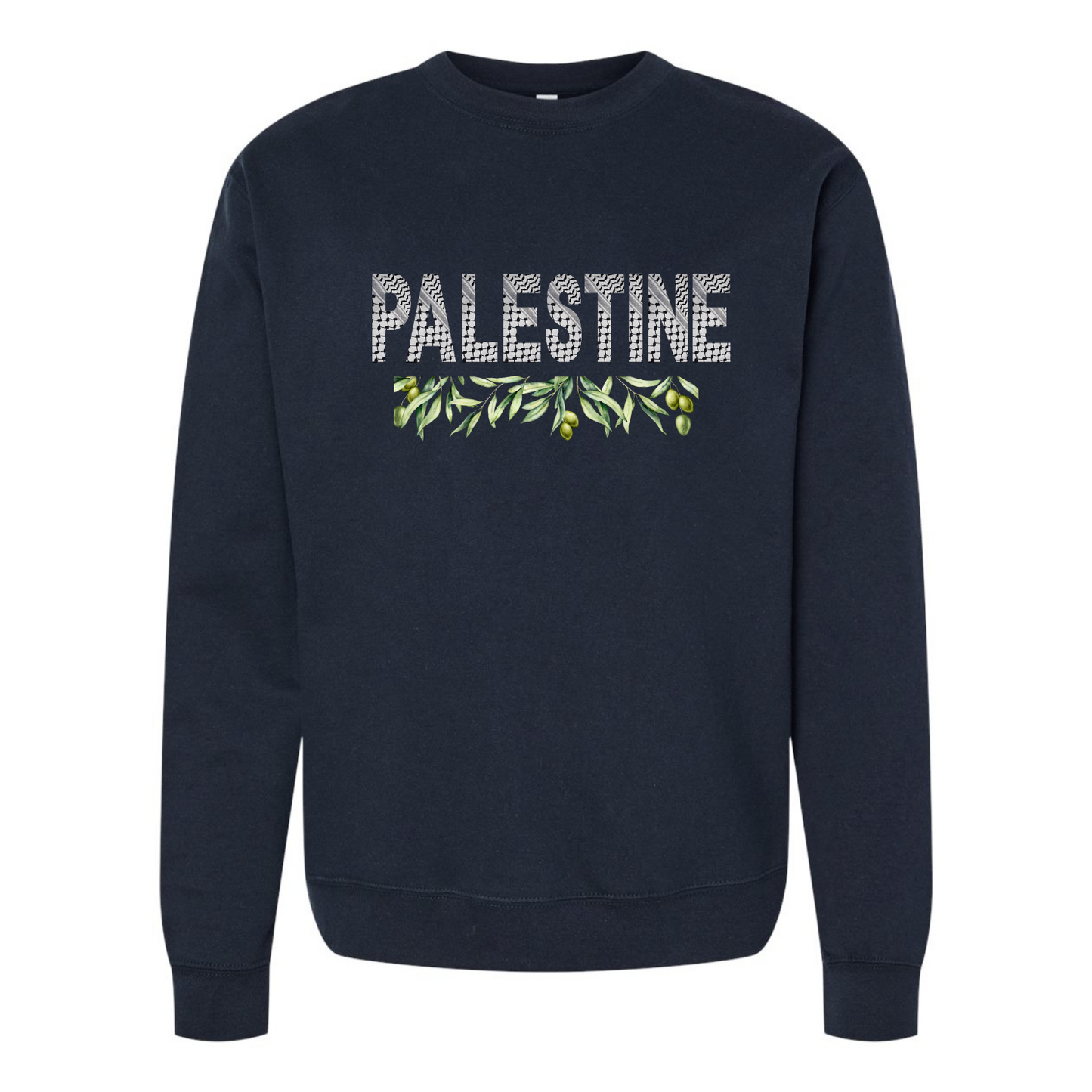 Palestine Keffiyeh Sweatshirt – Olive Branches & Cultural Heritage Design