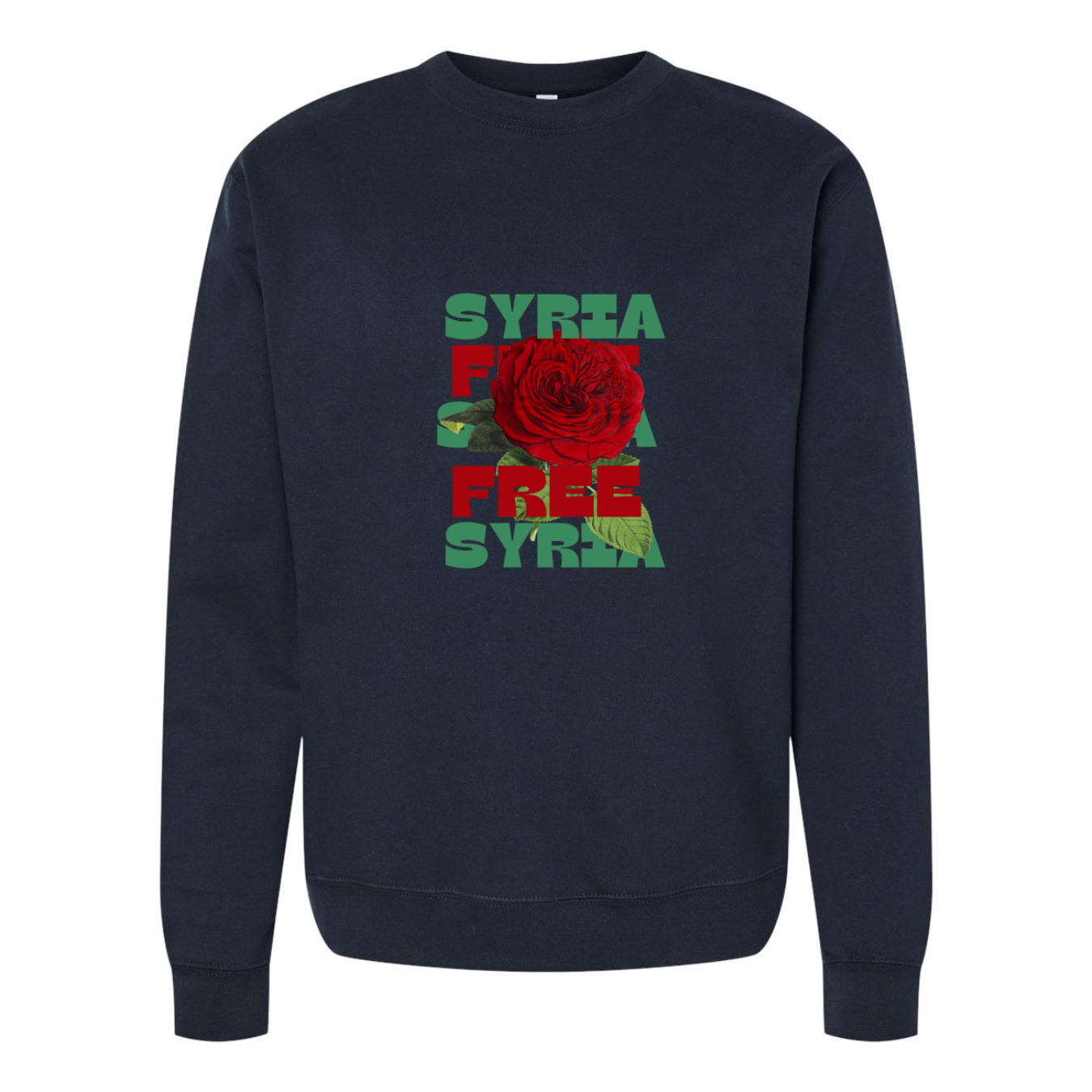 Free Syria Sweatshirt with Floral Design – Symbol of Hope & Freedom