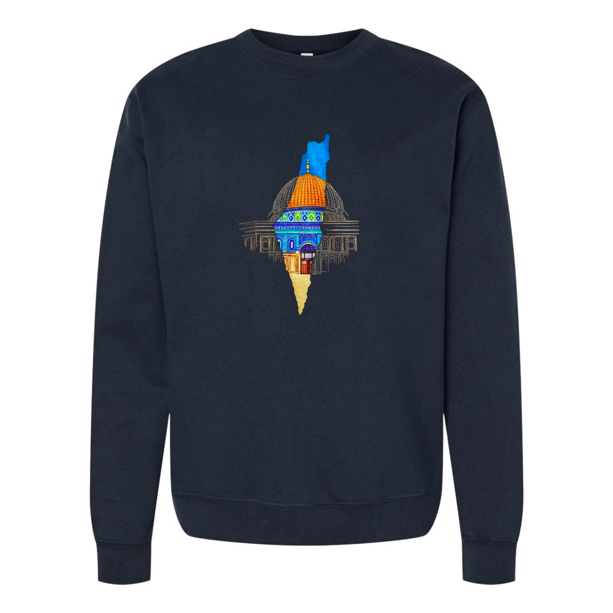 Palestine Map Sweatshirt with Dome of the Rock – Bold & Meaningful Design