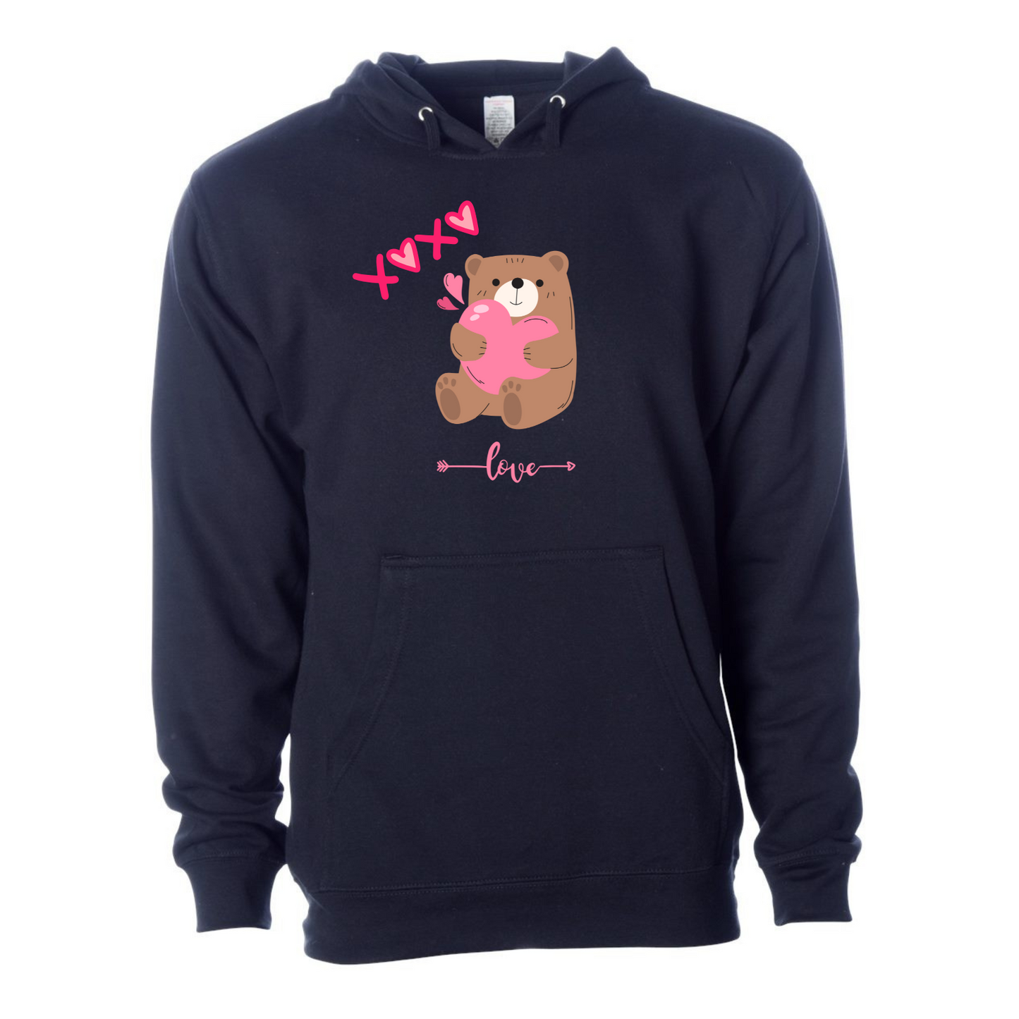 Bear Holding Heart & Love Hoodie – Cozy Valentine's Gift