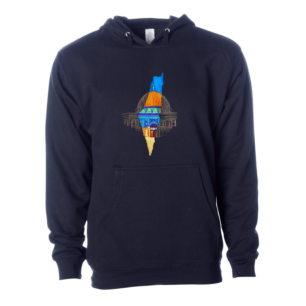 Palestine Map Hoodie with Dome of the Rock – Bold & Meaningful Design