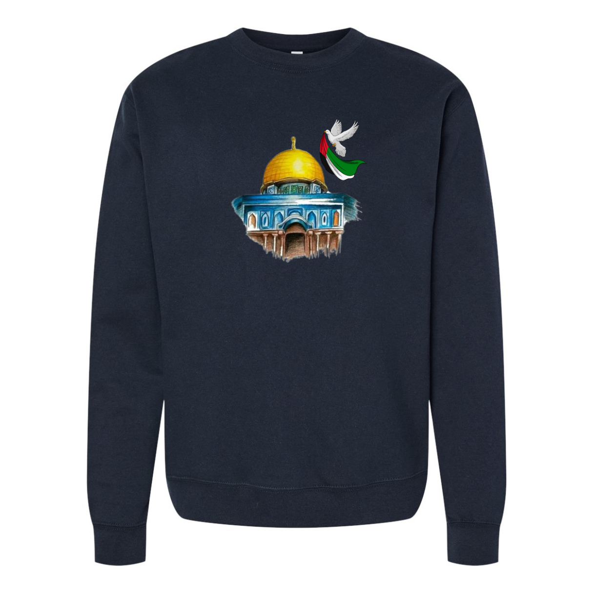 Dome of the Rock Sweatshirt – Pigeon of Peace & Palestine Symbol