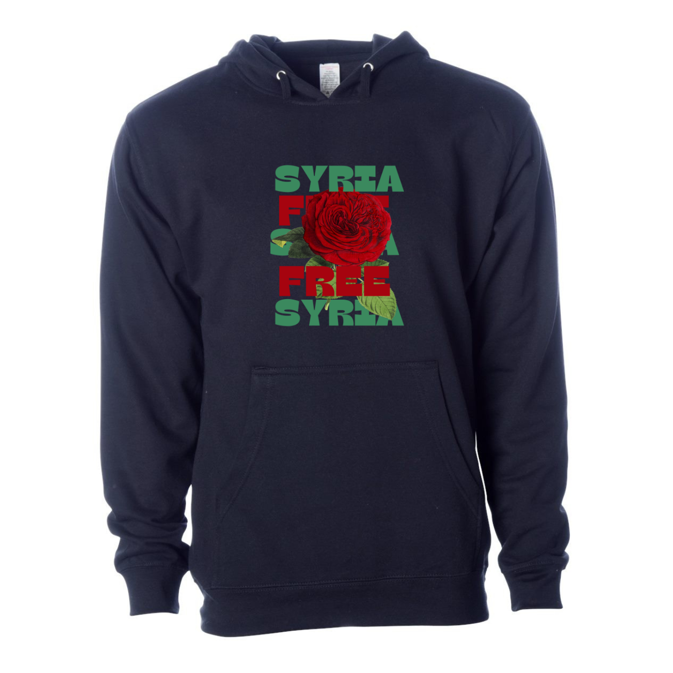 Free Syria Hoodie with Floral Design – Symbol of Hope & Freedom