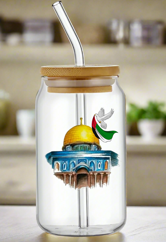 Palestine Can Glass Cup – Bold & Patriotic Drinkware Collection