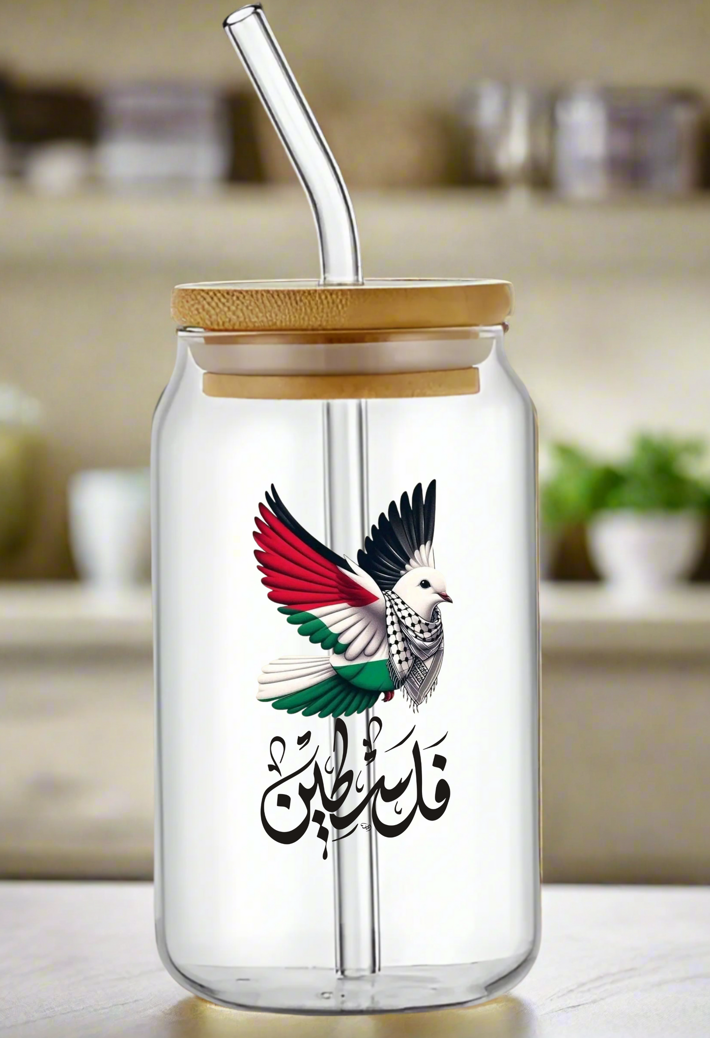 Palestine Can Glass Cup – Bold & Patriotic Drinkware Collection