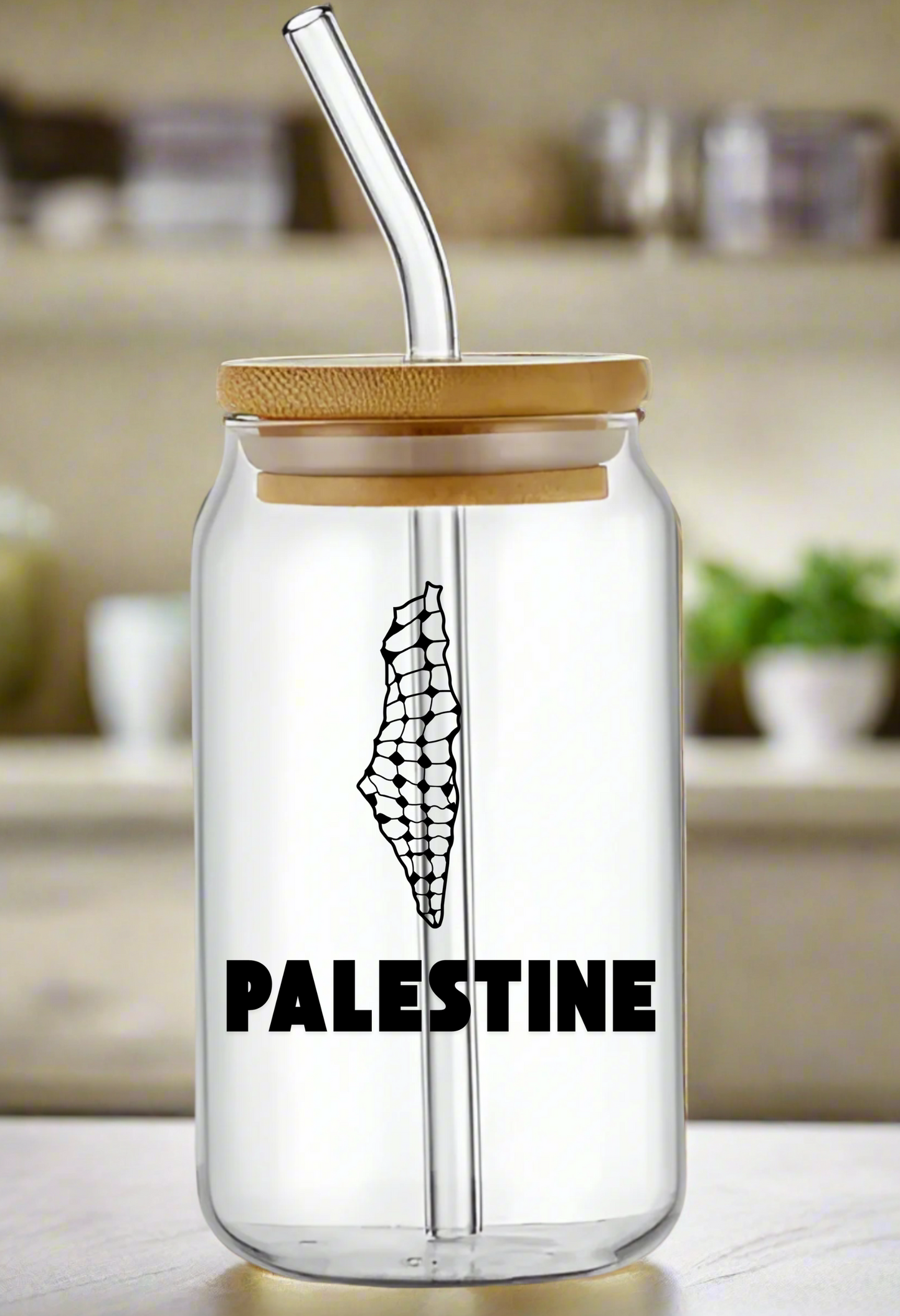 Palestine Can Glass Cup – Bold & Patriotic Drinkware Collection