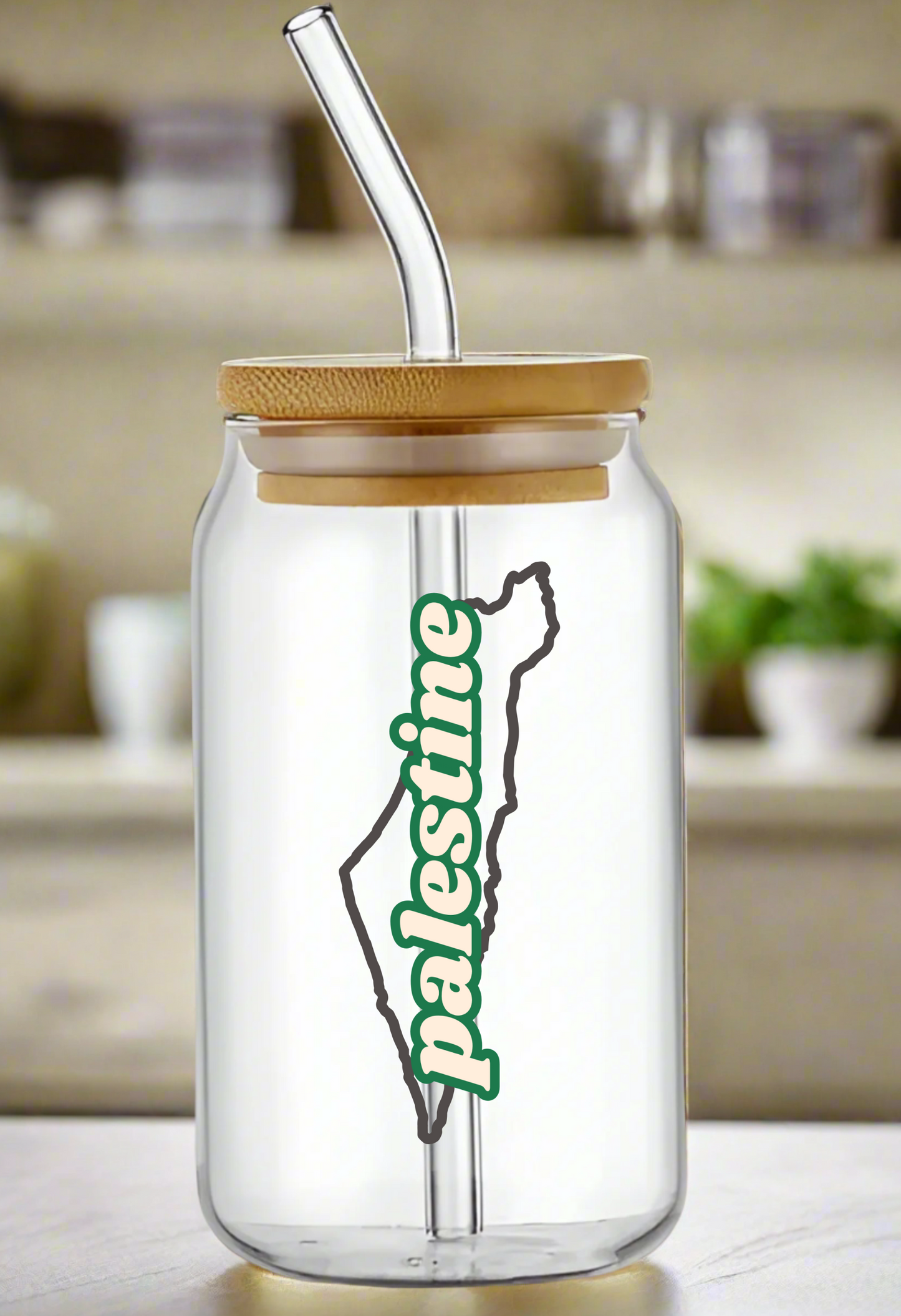 Palestine Can Glass Cup – Bold & Patriotic Drinkware Collection