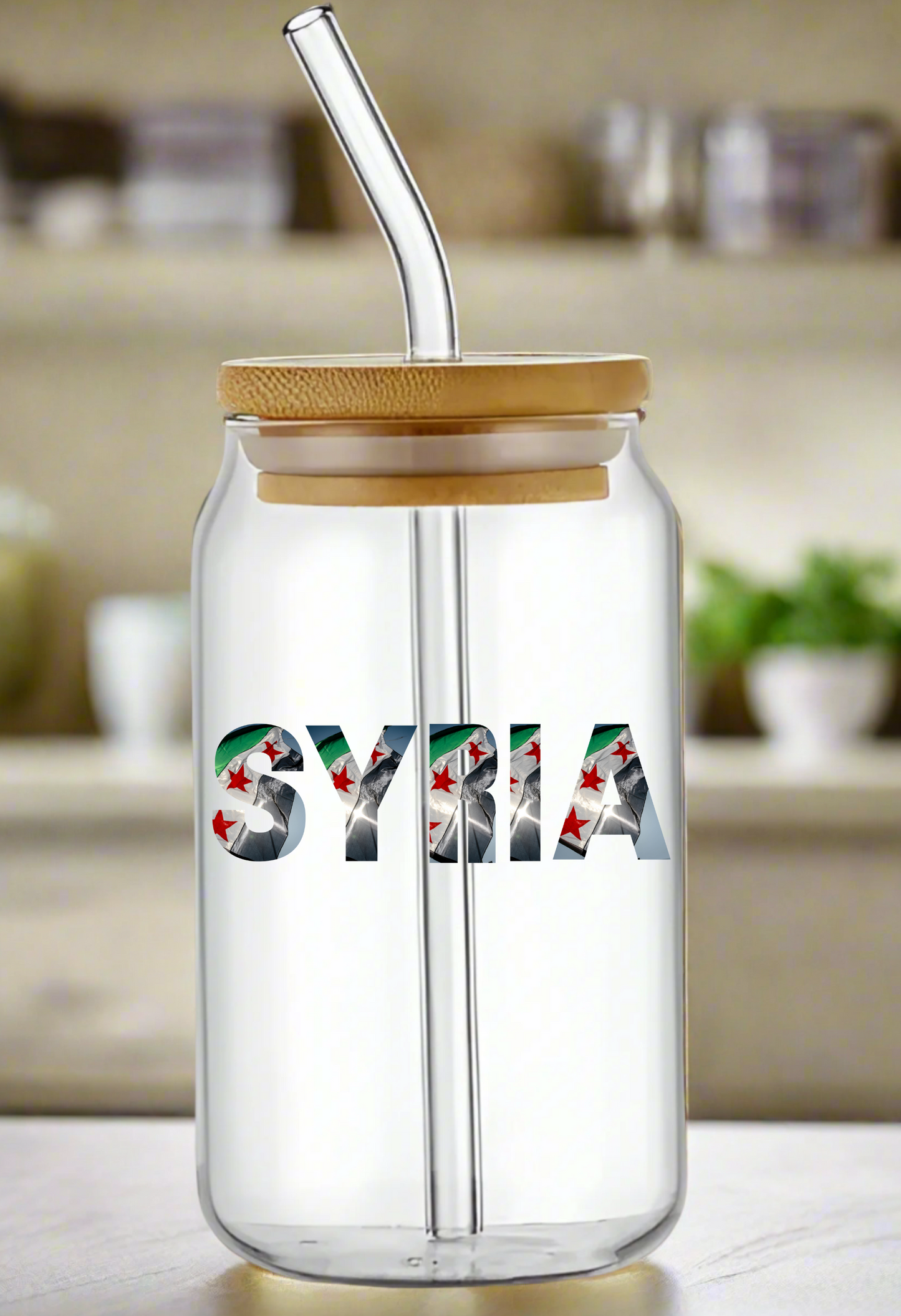 Syria Can Glass Cup – Bold & Patriotic Drinkware Collection