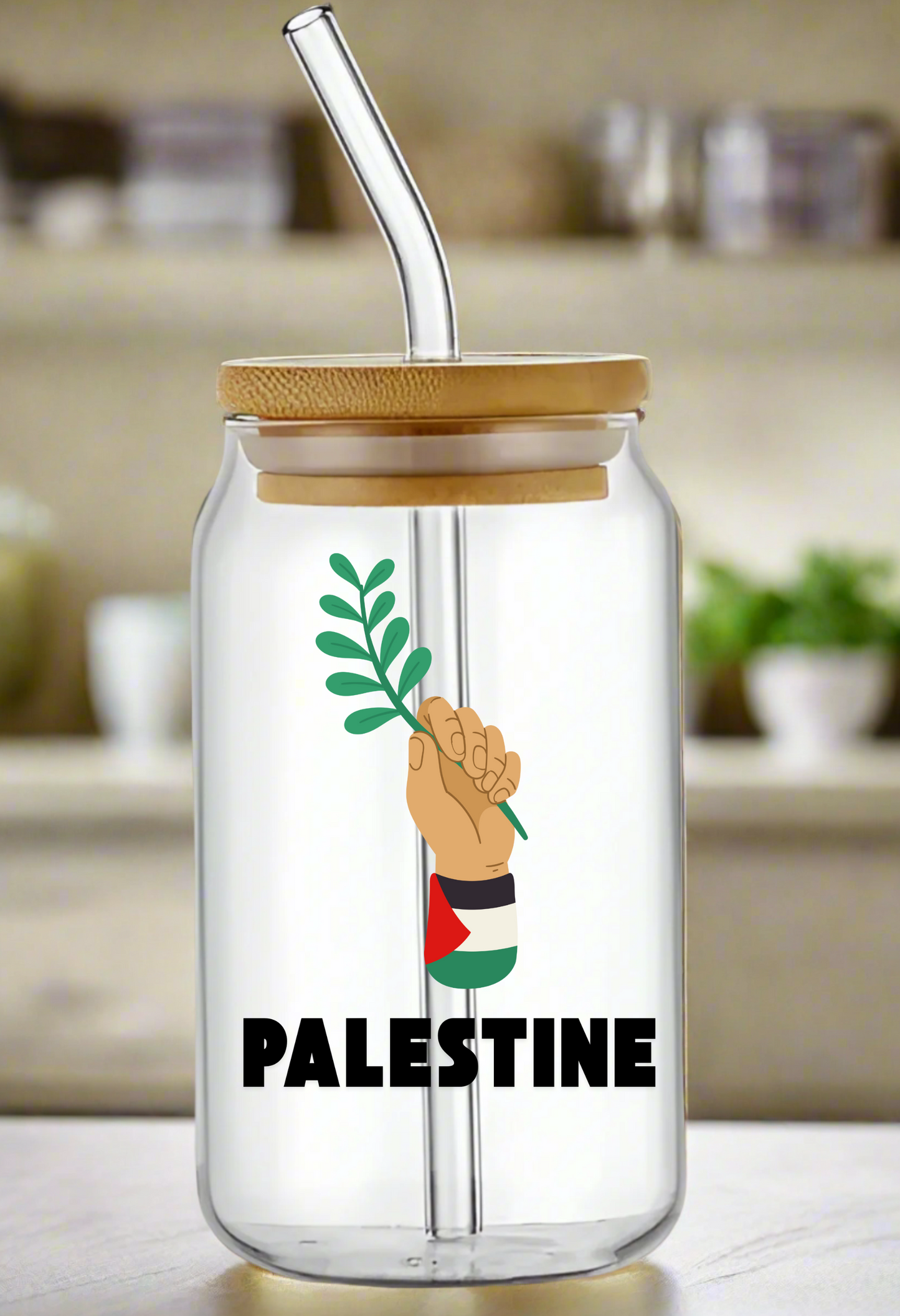 Palestine Can Glass Cup – Bold & Patriotic Drinkware Collection