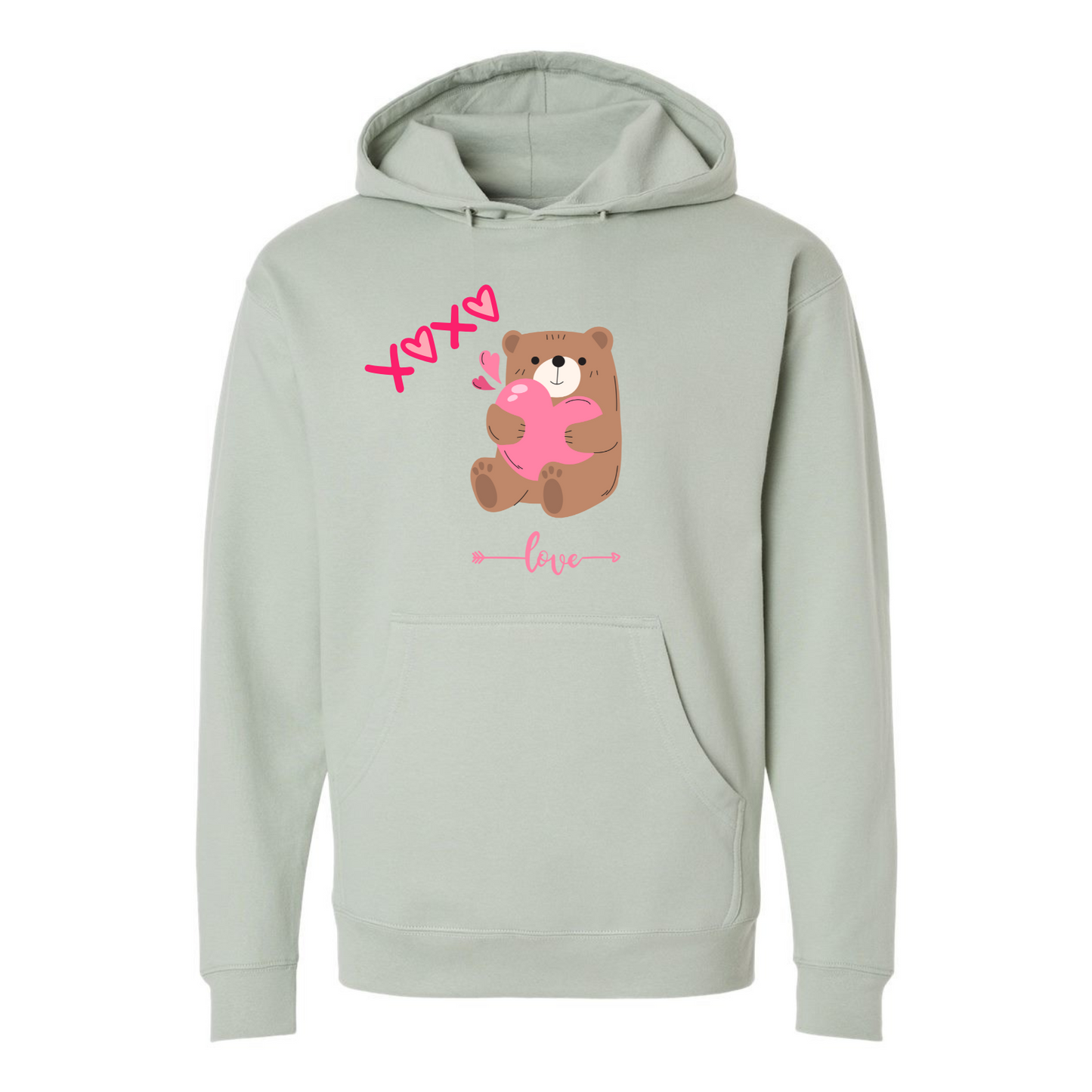 Bear Holding Heart & Love Hoodie – Cozy Valentine's Gift