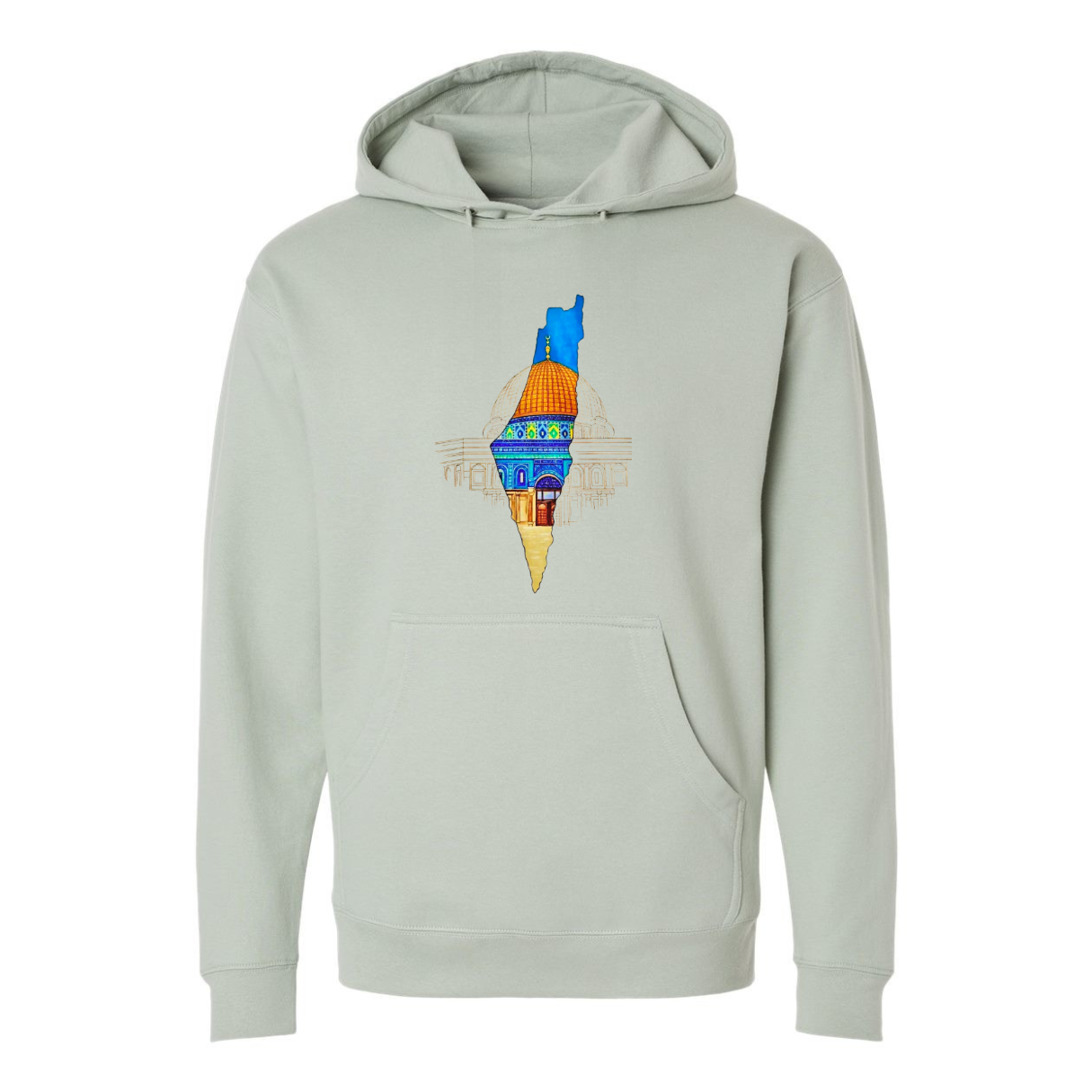 Palestine Map Hoodie with Dome of the Rock – Bold & Meaningful Design