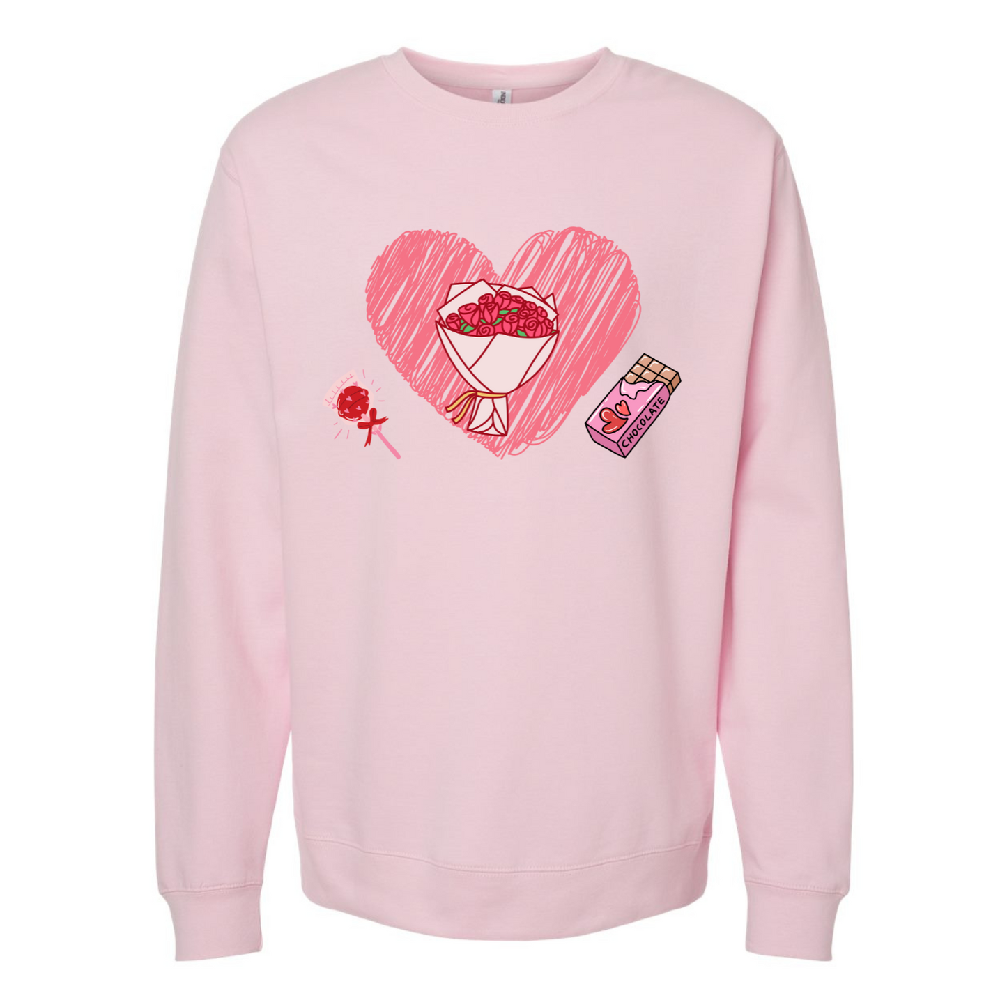 Flower Bouquet in a Heart Sweatshirt – Ideal Valentine's Day Gift