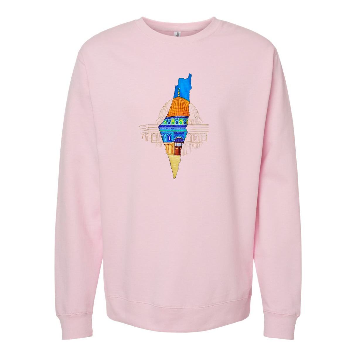 Palestine Map Sweatshirt with Dome of the Rock – Bold & Meaningful Design