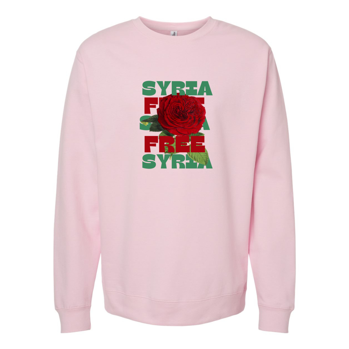 Free Syria Sweatshirt with Floral Design – Symbol of Hope & Freedom