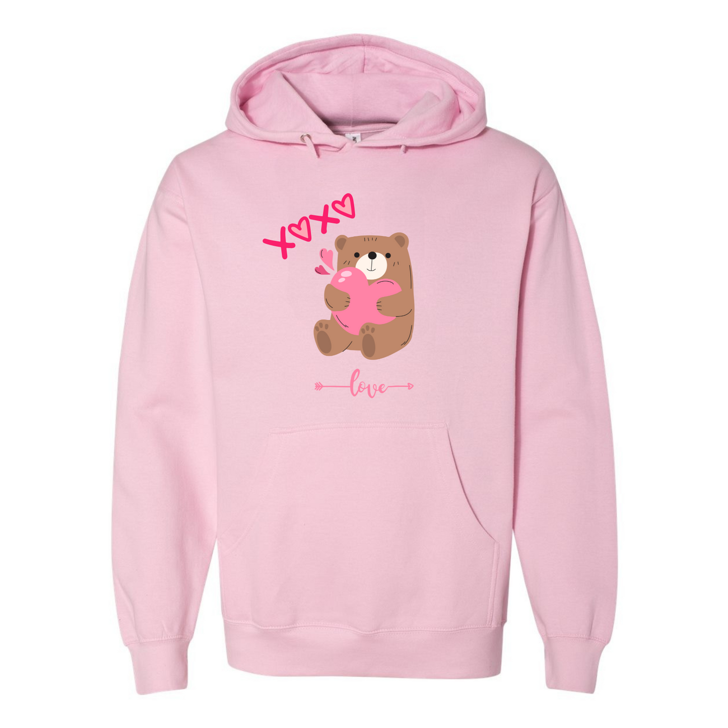 Bear Holding Heart & Love Hoodie – Cozy Valentine's Gift