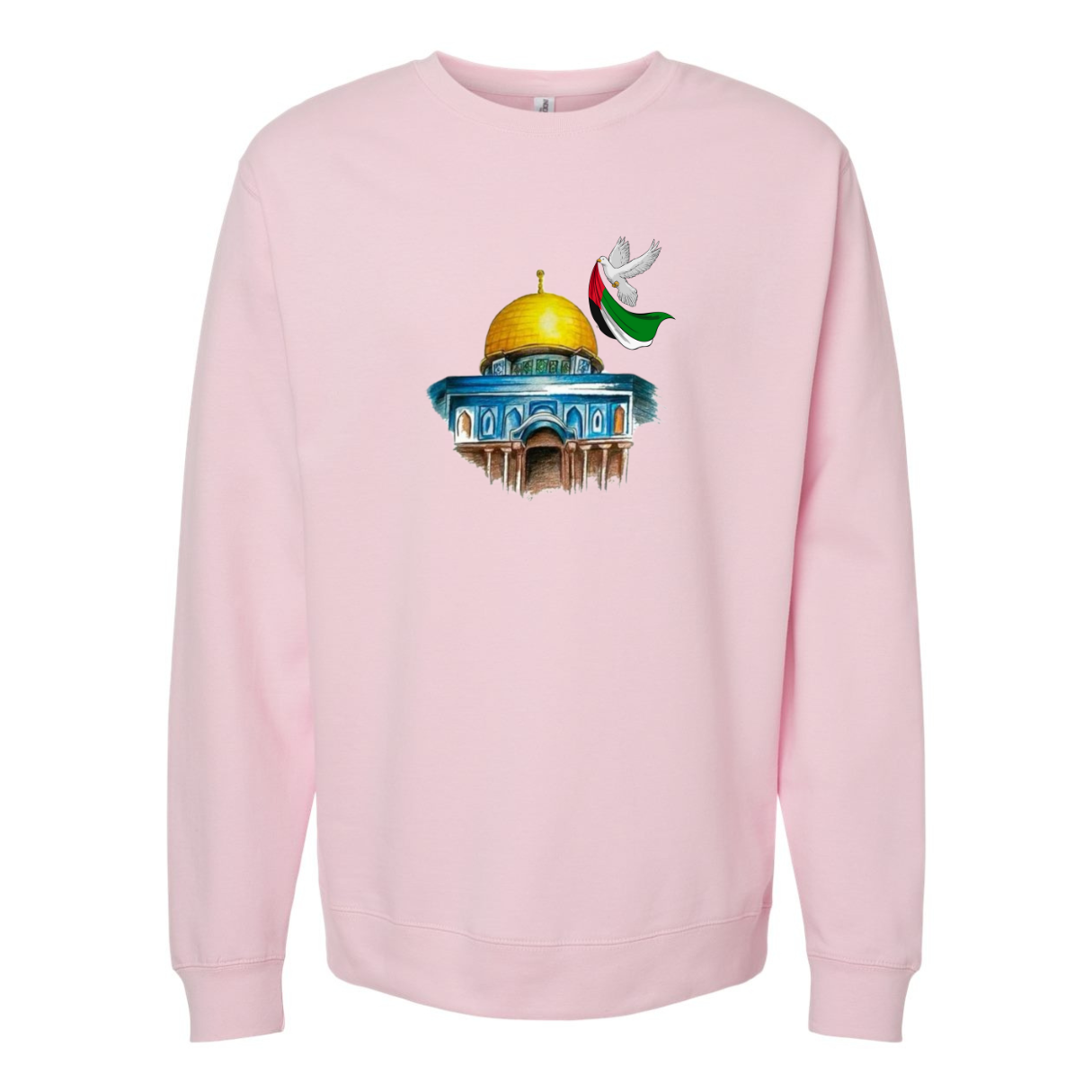 Dome of the Rock Sweatshirt – Pigeon of Peace & Palestine Symbol