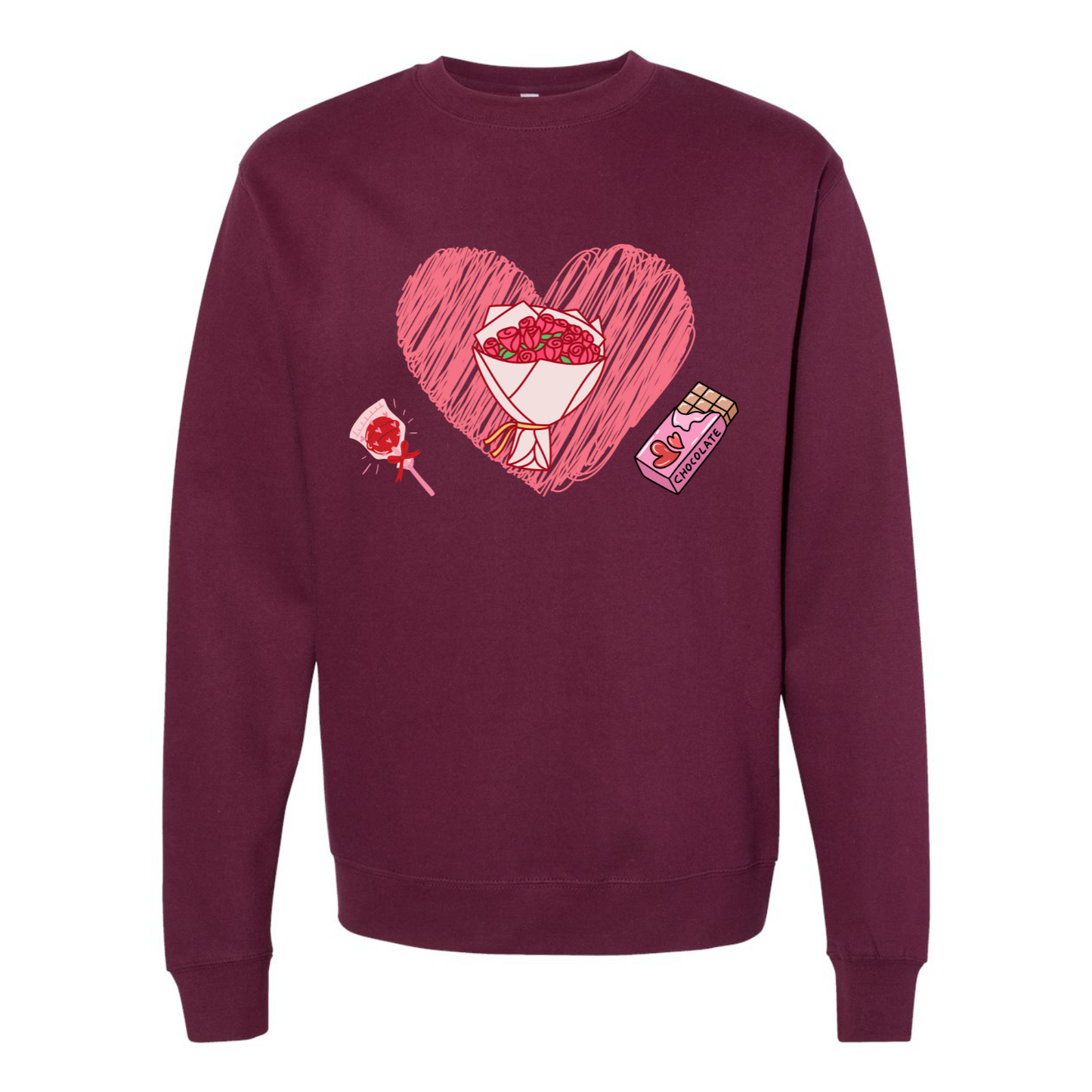 Flower Bouquet in a Heart Sweatshirt – Ideal Valentine's Day Gift