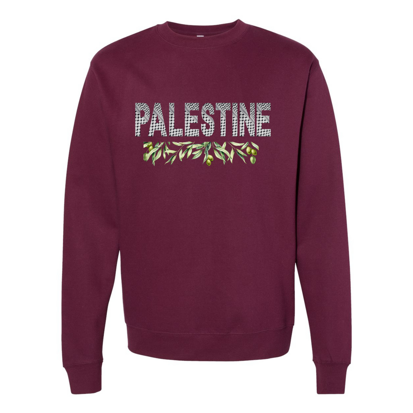 Palestine Keffiyeh Sweatshirt – Olive Branches & Cultural Heritage Design