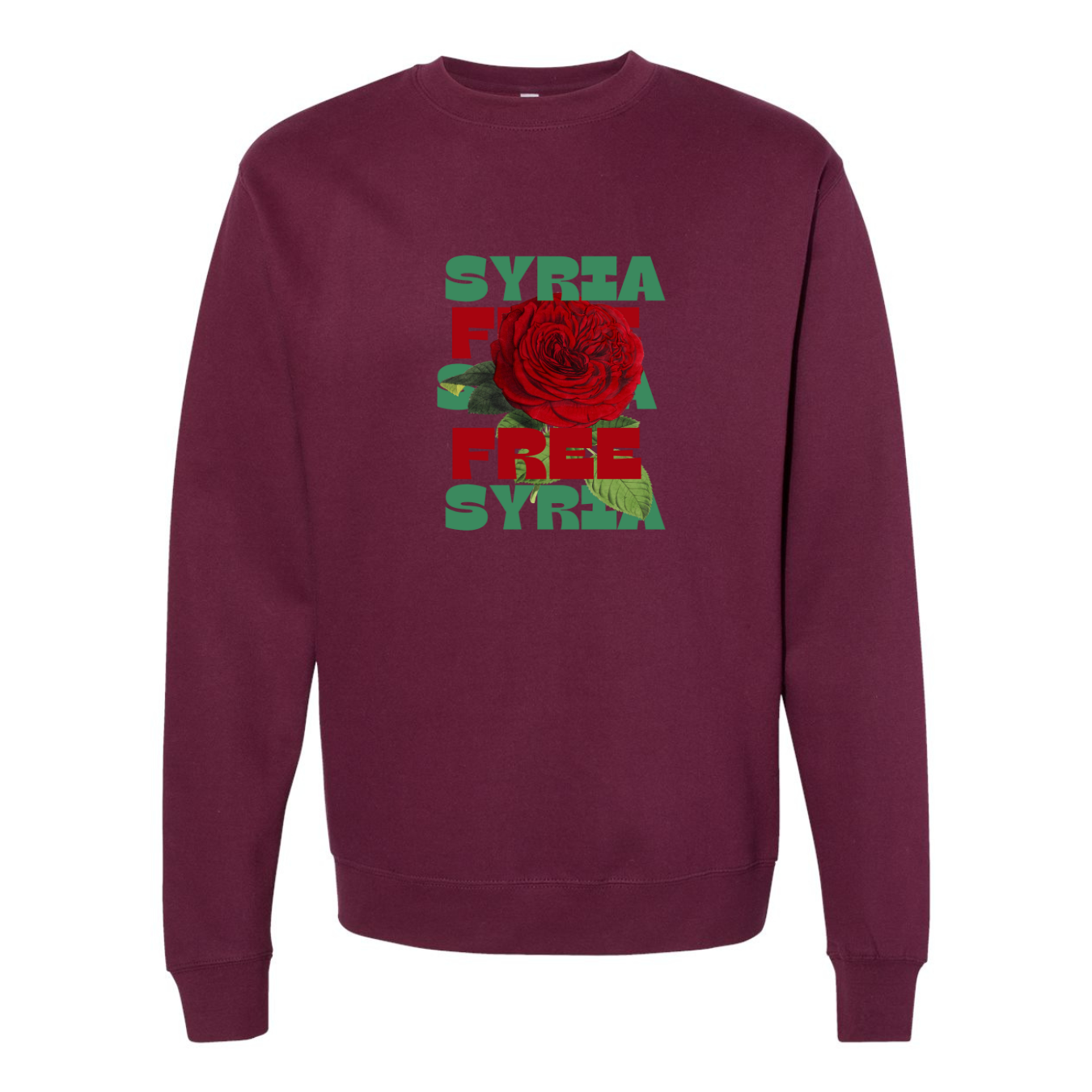 Free Syria Sweatshirt with Floral Design – Symbol of Hope & Freedom