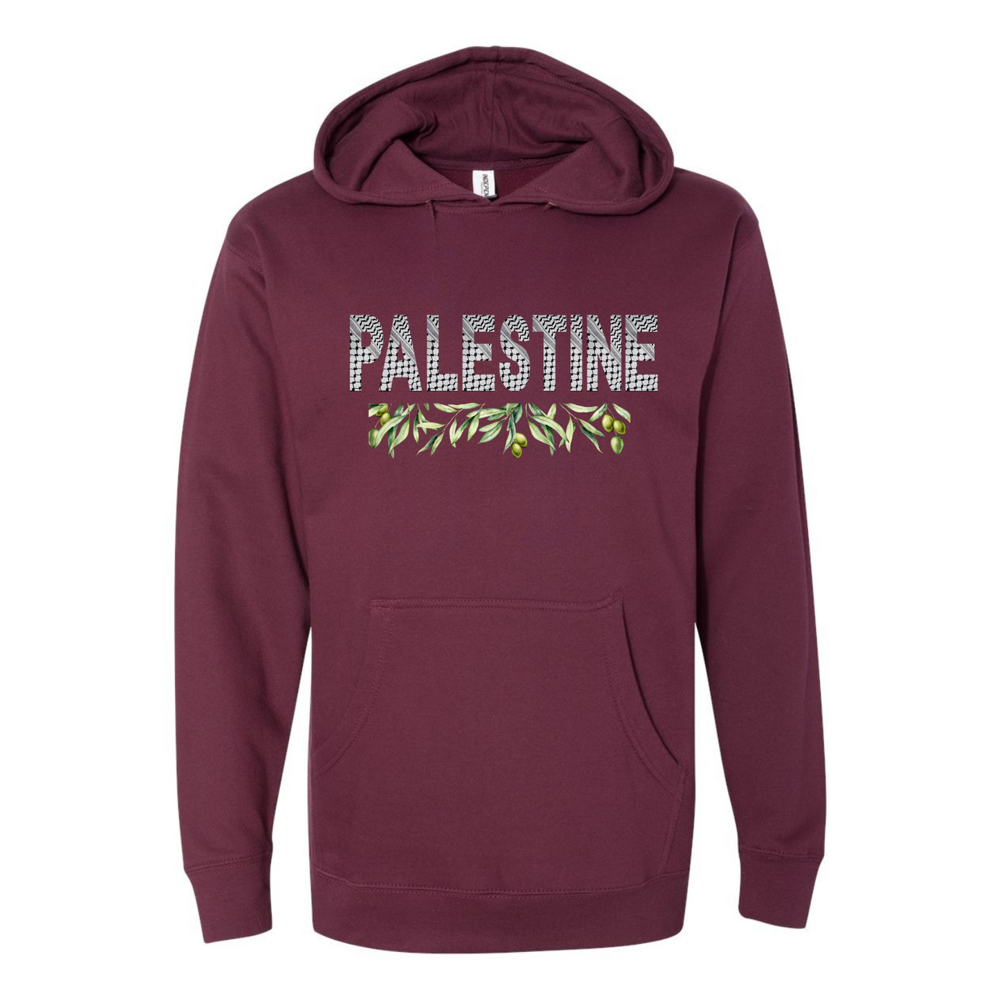 Palestine Keffiyeh Hoodie – Olive Branches & Cultural Heritage Design