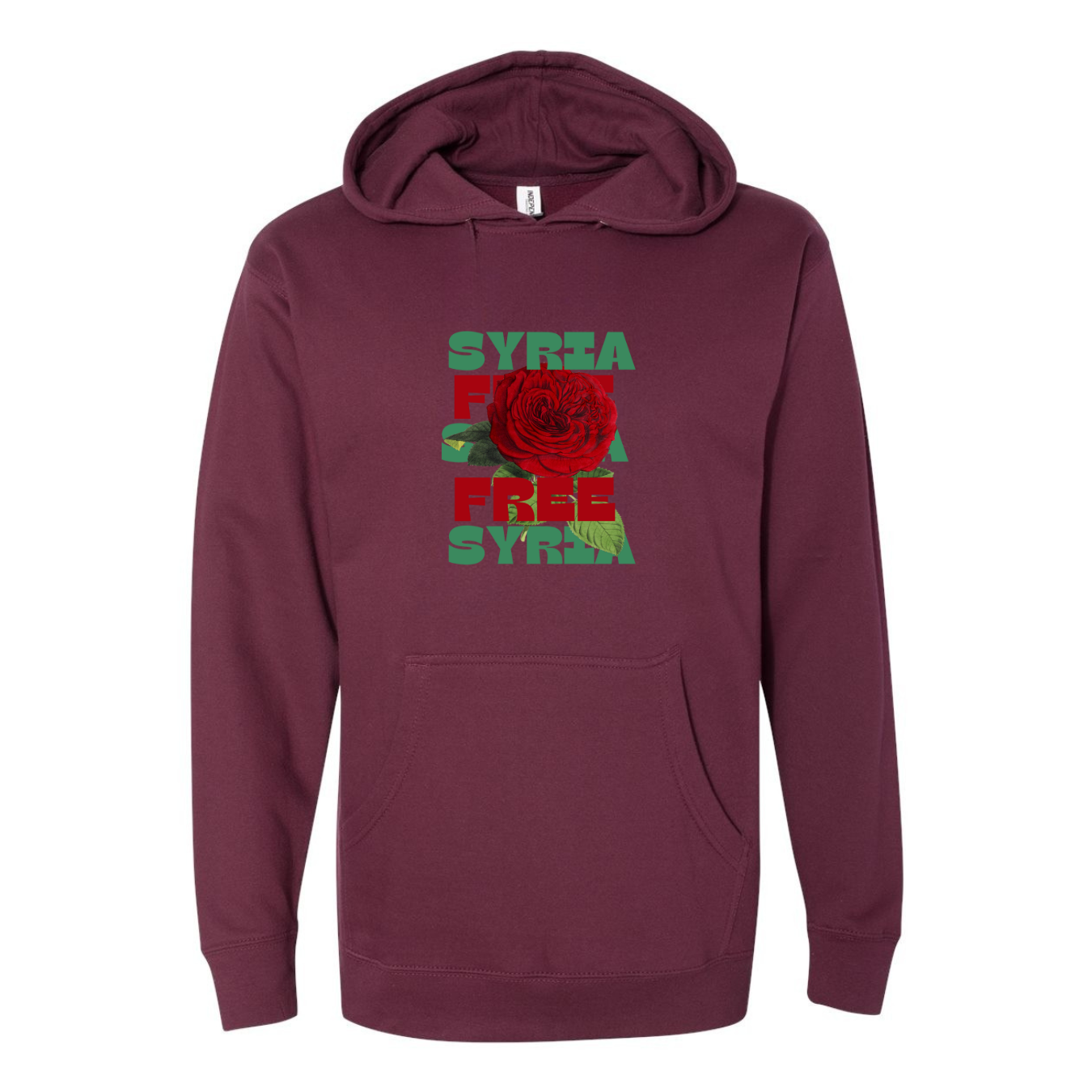 Free Syria Hoodie with Floral Design – Symbol of Hope & Freedom