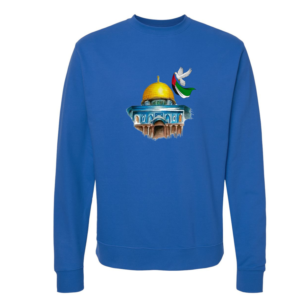 Dome of the Rock Sweatshirt – Pigeon of Peace & Palestine Symbol