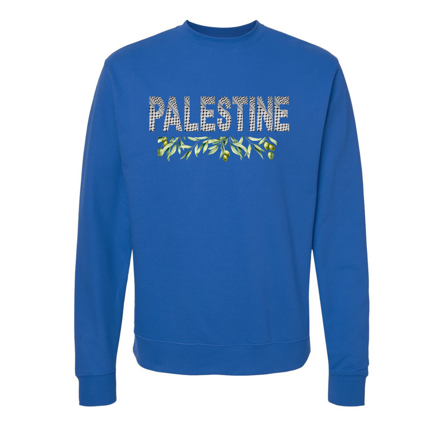 Palestine Keffiyeh Sweatshirt – Olive Branches & Cultural Heritage Design